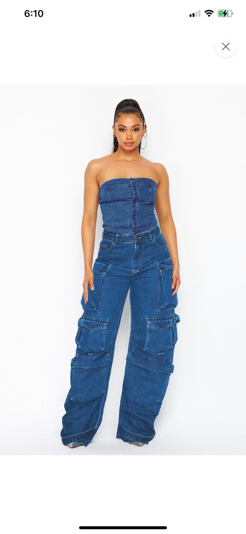 Jump To It Denim Cargo Jumpsuit