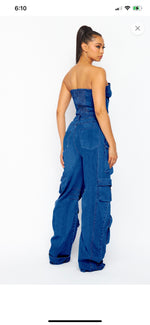 Jump To It Denim Cargo Jumpsuit