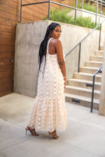 Soft Ivory Petals Maxi Dress