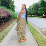 Army Green Drawstring Skirt