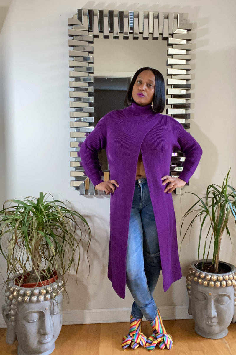 Purple Reign Turtleneck Sweater