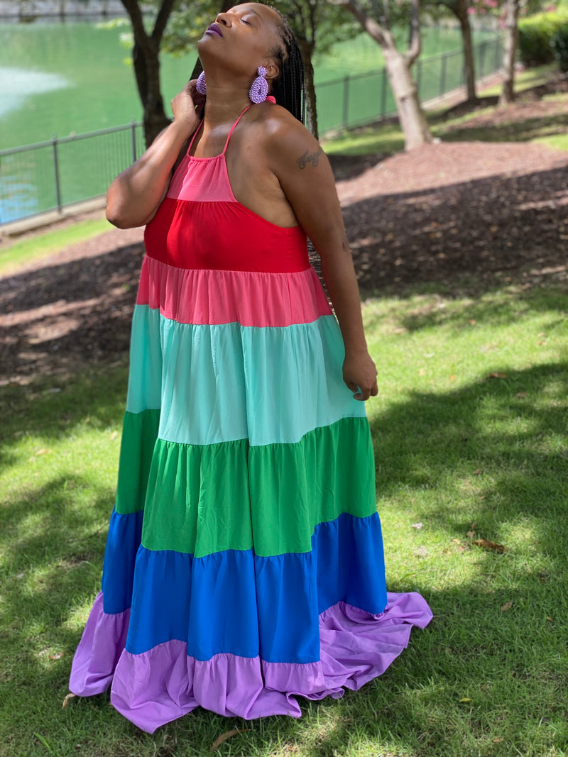 Rainbow maxi sales dresses plus size
